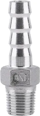 Obrázek produktu pro Nerezový hadicový konektor pro palivové potrubí – BSP 1/8"–3/4" – nerezový hadicový konektor s trubkovým výstupem – 1/8×8 mm