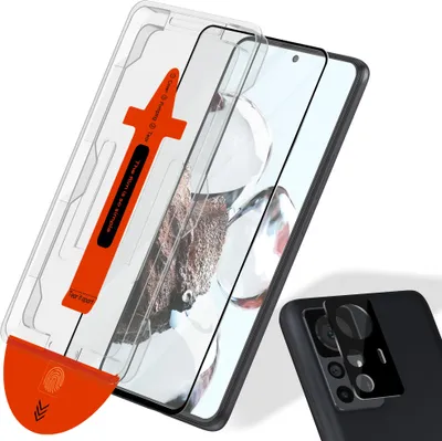 Obrázok produktu pre 1-balenie Xiaomi 12T Ochranné sklo na displej & 1-balenie ochrana objektívu - Tvrdené sklo | [Automatická inštalácia] - Bez bublín