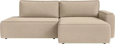 Produktbild von FEDVE Ecksofa Sarro aus Velvet mit Schlaffunktion, Rotbraun