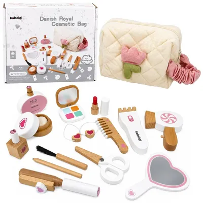 Immagine prodotto di Set di bellezza in legno per il trucco, valigetta cosmetica - Leantoys