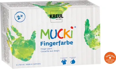 Productafbeelding van KREUL vingerverf "MUCKI", 150 ml, set van 6