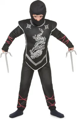 Produktbild von Mystischer Ninja Kinderkostüm Krieger schwarz-silber - 134/140 (10-12 Jahre)