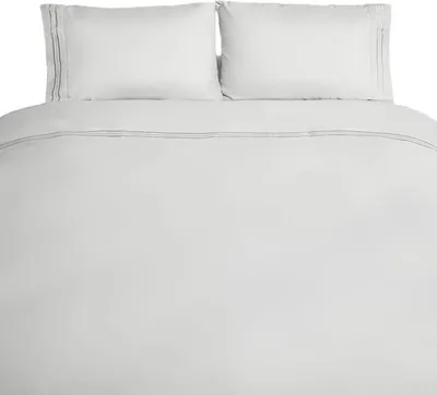 Immagine prodotto di Biancheria da letto 200 x 220 cm con 2 federe 50 x 70 cm - set di 4 pezzi per 2 persone Grigio