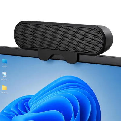 Produktbild von P42C PC Soundbar Lautsprecher 10W mit Monitor Clip, USB Stereo Lautsprecher für PC Laptop Notebook Monitor, Plug & Play, Platzsparend für Büro Gaming
