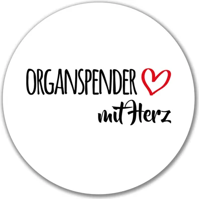 Produktbild von Huuraa Aufkleber Organspender mit Herz 10cm rund Sticker Geschenkidee