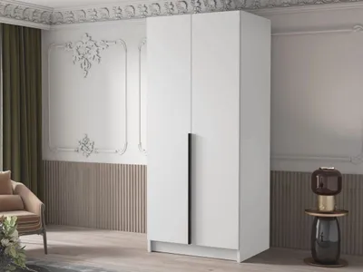 Obrázek produktu pro Úzká šatní skříň 100 cm SELLY 1 - bílá / černá