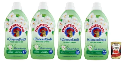 Produktbild von Chante Clair, I Concentrati Ammorbidente Sublime Muschio Bianco weiße Moschus Weichspüler 4x 1140ml lang anhaltender Duft 57 Wäschen Waschmittel & Italian Gourmet polpa 400g