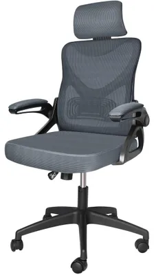 Ergonomischer Bürostuhl mit Netz-Rückenlehne, verstellbar, Grau