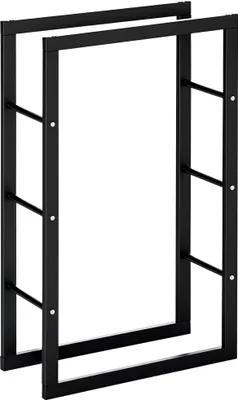 Produktbild von HOMCOM Kaminholzständer Feuerholzregal Kaminholzablage Brennholz Stahl 3 Größen