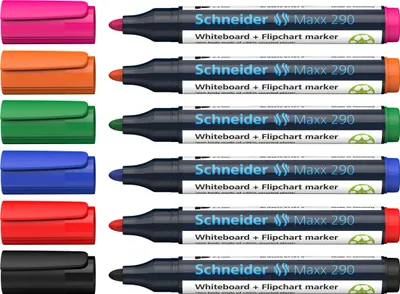 Image de Schneider 50-129096 6x Maxx 290 Marqueurs pour tableaux blancs et chevalets de conférence, couleurs assorties 2,0 - 3,0 mm
