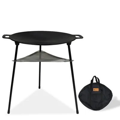 Produktbild von CCLIFE BBQ Grillpfanne Koreanische aus Gusseisen Runde Grillplatte
