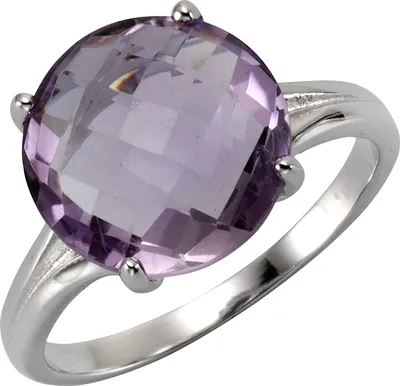 Produktbild von Zeeme Gemstones Ring Silber 925 rhodiniert mit echtem Amethyst 12mm