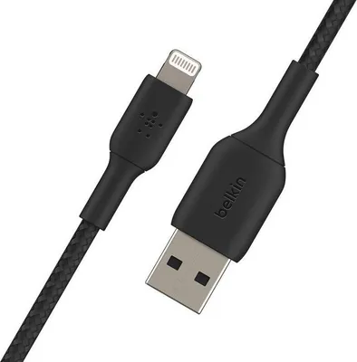 Image de Câble Lightning vers USB-A Belkin, Tressé, 2 m, Noir