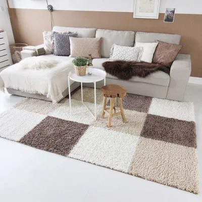 Imagen del producto de Alfombra Unyqoos® Shaggy Trend – diseño estampado, aspecto de pelo largo, color moka, 160 x 230 cm