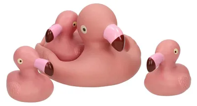 Immagine prodotto di Set da bagno Famiglia di fenicotteri, 4 pezzi