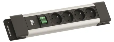 Produktbild von BACHMANN CONNECTUS 4xUTE, 1xSchalter 2,0m CEE7/7 Grau