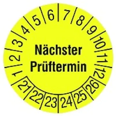 Produktbild von PROTEC.class Prüfplakette PPPPNPG nächst. Prüfte. gelb 30mm 108Stk