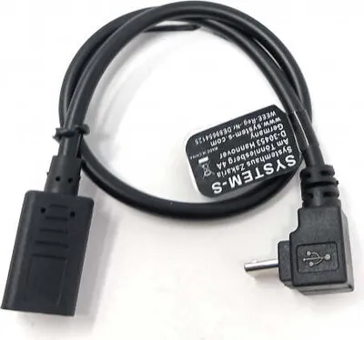 Zdjęcie produktu dla SYSTEM-S Kabel USB 3.1 25 cm z gniazdem typu C do adaptera kątowego z wtyczką micro B w kolorze czarnym