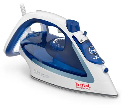 Produktbild von Tefal EasyGliss Plus FV5715, Trocken- & Dampfbügeleisen, Durilium Bügelsohle, 2 m, 190 g/min, Blau, Weiß, 45 g/min