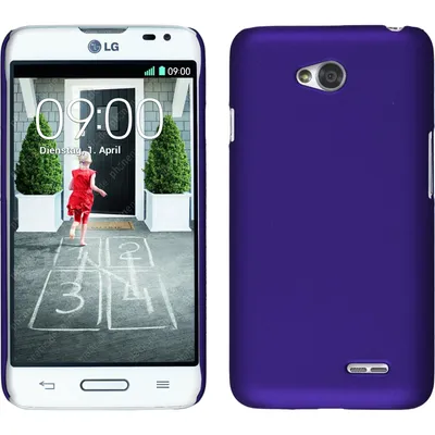 Produktbild von PhoneNatic Case kompatibel mit LG L70 - Hülle lila gummiert Hard-case + 2 Schutzfolien