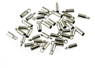Produktbild von Vintageparts 20 Endkappen platinfarben für 2,4 mm Bänder