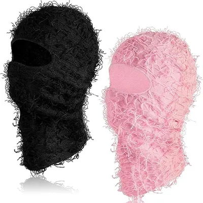 Produktbild von 2er-Pack Sturmhauben-Skimasken, gestrickte Vollgesichts-Sturmhaube, winddichte und kühlende Skimaske für kaltes Wetter