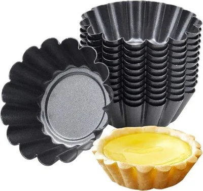 Produktbild von Mini Kuchenformen aus Kohlenstoffstahl - Set aus 12 - antihaftende Kuchenformen - Backformen für Kuchen - Austauschbare Backzubehör