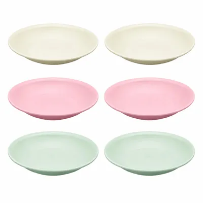 Produktbild von 6er Set Camping Schüssel Kunststoff Wiederverwendbarer Campingteller Ø 18 cm Outdoor Geschirr Picknick Essteller Campinggeschirr Suppenteller