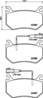 Produktbild von HELLA Bremsbeläge Satz Hinten Bremsklötze für ALFA ROMEO GIULIA (952) 8DB 355 039-031