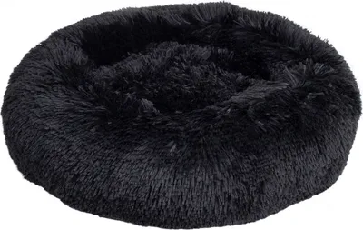 Produktbild von SCHLAFSOFA L Katzenbett Donut rund flauschige Plüsch mit Rand PABLO Schwarz L