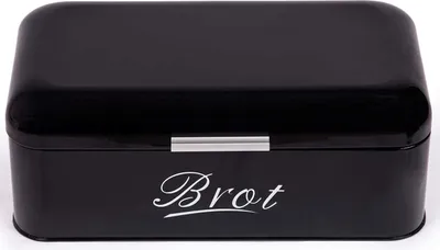 Produktbild von Theo&Cleo Brotkasten aus Metall, Brot Lange Aufbewahren, Retro Brot Box, Brotaufbewahrungsbox mit Deckel Groß (43 * 23 * 17cm), Schwarz