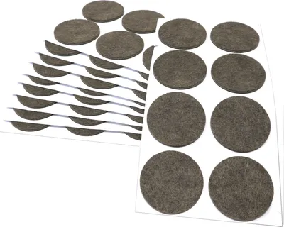 Produktbild von Adsamm® | 80 x selbstklebende Filzgleiter / Braun / Ø 50 mm / rund / Möbelgleiter aus Filz mit 3.5 mm Stärke