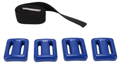 Obrázek produktu pro 4 potápěčská závaží, 1 kg, potahovaný kovový zátěžový pás, 1,5 m, potápění s přístrojem, freediving, sada potápěčského vybavení, 4 ks, 1 kg