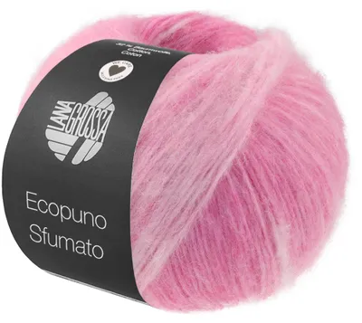 Produktbild von Lana Grossa ECOPUNO SFUMATO - Flauschige Netzgarnstruktur aus Baumwolle Farbe 707 - Pink/Rosa