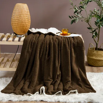 Zdjęcie produktu dla braune dicke Decke 150x200 SHERPA BOTH SIDED SHERPA WINTER WET WALLOWER