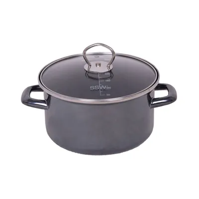 Obrázok produktu pre SSW Berlin Hrnce so skleneným vekom BLACK TIGER Hrnce 1,6 litra Ø 16 cm