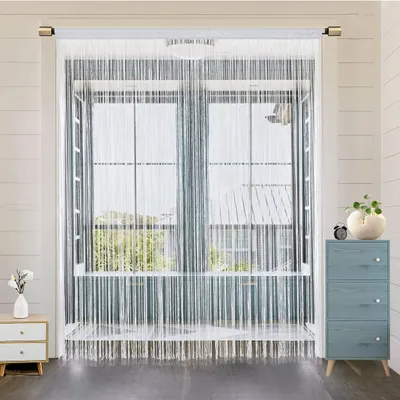 Obrázok produktu pre Omgoods – Dekoratívne závesy na dvere a miestnosti, 244x229 cm, biela farba