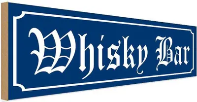 Produktbild von vianmo Holzschild 10x27 cm Whisky Bar Alkohol Essen Trinken