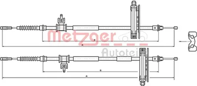 Produktbild von METZGER Handbremsseil Seilzug Feststellbremse für FORD FOCUS (DAW, DBW) Hinten 10.5359