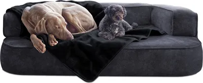 Produktbild von tierlando® Hundedecke LILLY Flauschige Haustier-, Welpen-, Katzen-, Plüschdecke - Größe: 150x100cm | Farbe: 03 Schwarz