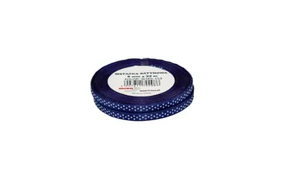 Image de Ruban de satin à pois bleu marine 6mmx22m 2pcs