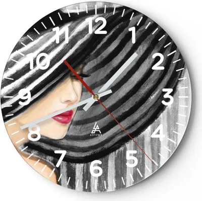 Produktbild von Wanduhr - Rund - Glasuhr - frau stil mode - 30x30cm - Schleichendes Uhrwerk - Lautlos - zum Aufhängen bereit - Dekoration Modern - Wanddekoration aus Glas - C4AR30x30-3926