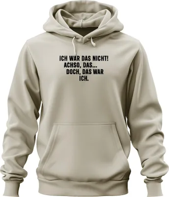 Produktbild von Ich war das nicht Achso doch das war ich lustig sarkastisch humor Uni Hoodie Kapuzenpullover, Natur, S