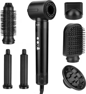 Productafbeelding van Haarstyler Set - Multistyler Föhn Borstel - Haar Stylen - 7 Verschillende Opzetstukken - 30 x 9 x 9 cm