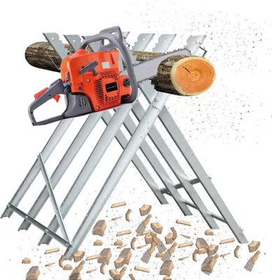 Produktbild von Sägebock Kettensaege klappbar Metall Holzsaegebock bis 100 kg belastbar Holz Arbeitsböcke