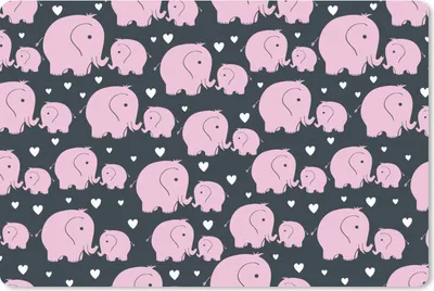 Produktbild von MuchoWow® Schreibtischunterlage Elefant - Herz - Muster 60x40 cm - XXL Mauspad - Großes Mauspad