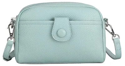 Produktbild von Umhängetasche für Damen, kleine Leder-Schultertasche, Crossbody-Tasche (Blau)