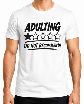 Produktbild von Adulting Do Not Recommend Lustig Geschenk Statement Sarkasmus Herren T-Shirt, Weiß, XL