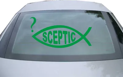 Produktbild von Indigos UG - Aufkleber Heckscheibe & Motorklappe DE2920 - grün - 600x297 mm - Sceptic Fisch - Auto Scheiben Fenster Heckklappe Tuning Racing JDM - Die cut