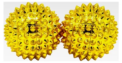 Produktbild von Zwei magnetische Akupressurkugeln - Gold, klein, 32 mm Durchmesser - Akupressurtherapie zur Selbstheilung - lindert Schmerzen und fördert das Wohlbefinden